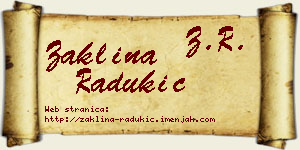 Žaklina Radukić vizit kartica